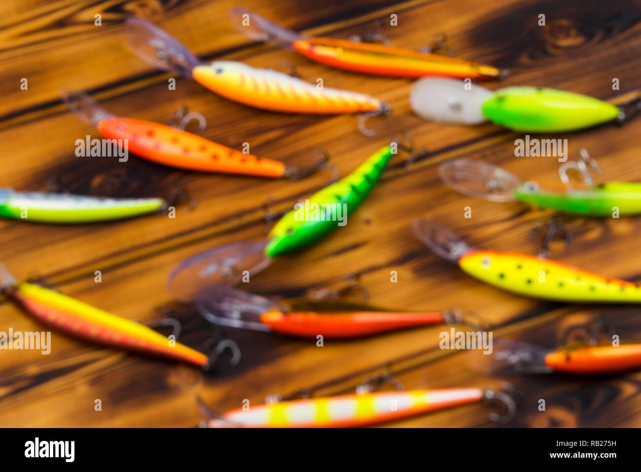 Blurred background on the fishing theme. Fishing gear. Fishing tackle Stock  Photo - Alamy