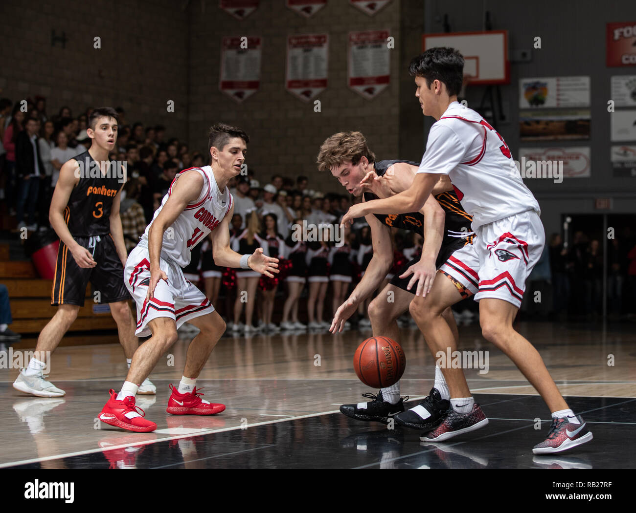 Basketball action with Foothill vs. Washougal High School in Palo Cedro
