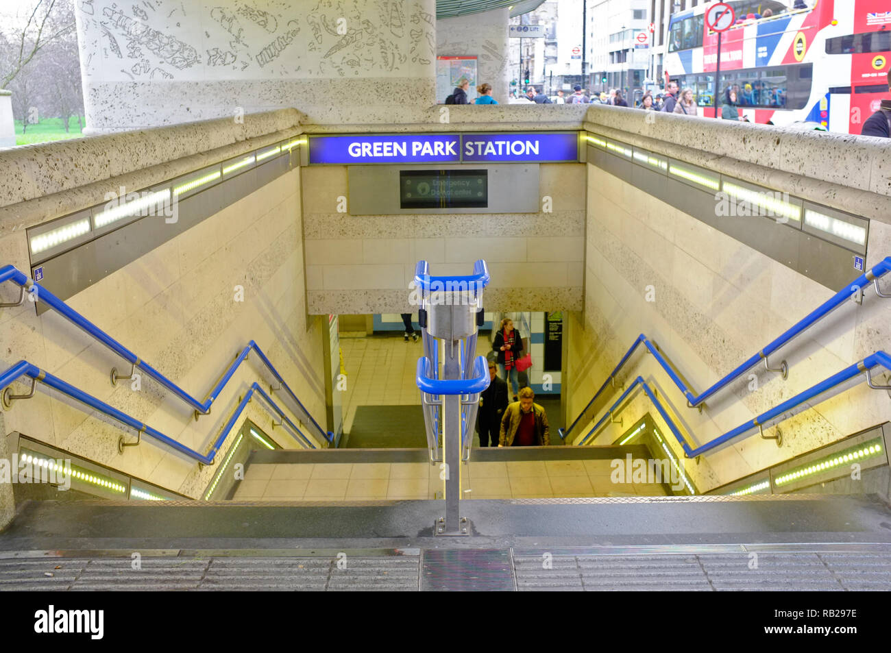 green park underground tube station entrance, piccadilly, london Stock Photo