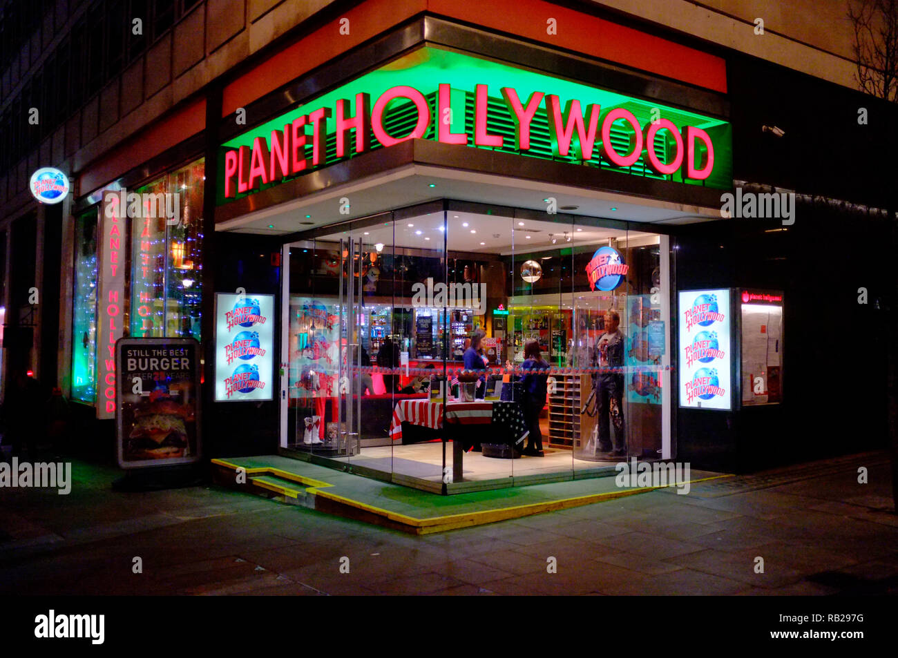 exterior view of planet hollywood, haymarket, st james , london, uk Stock Photo