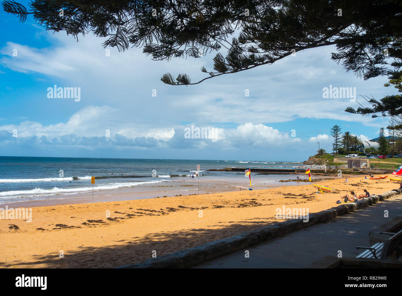 Collaroy Beach on a cold summer day, 22 Dec 2018. Stock Photo