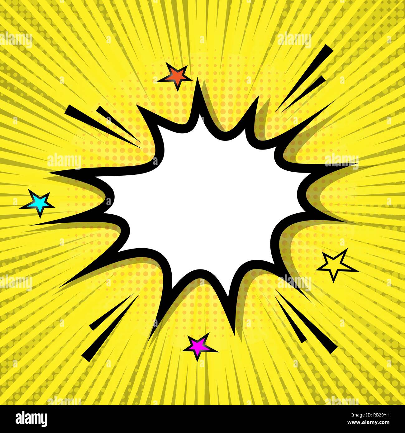 Retro speech bubble on yellow background, stock vector Stock Vector