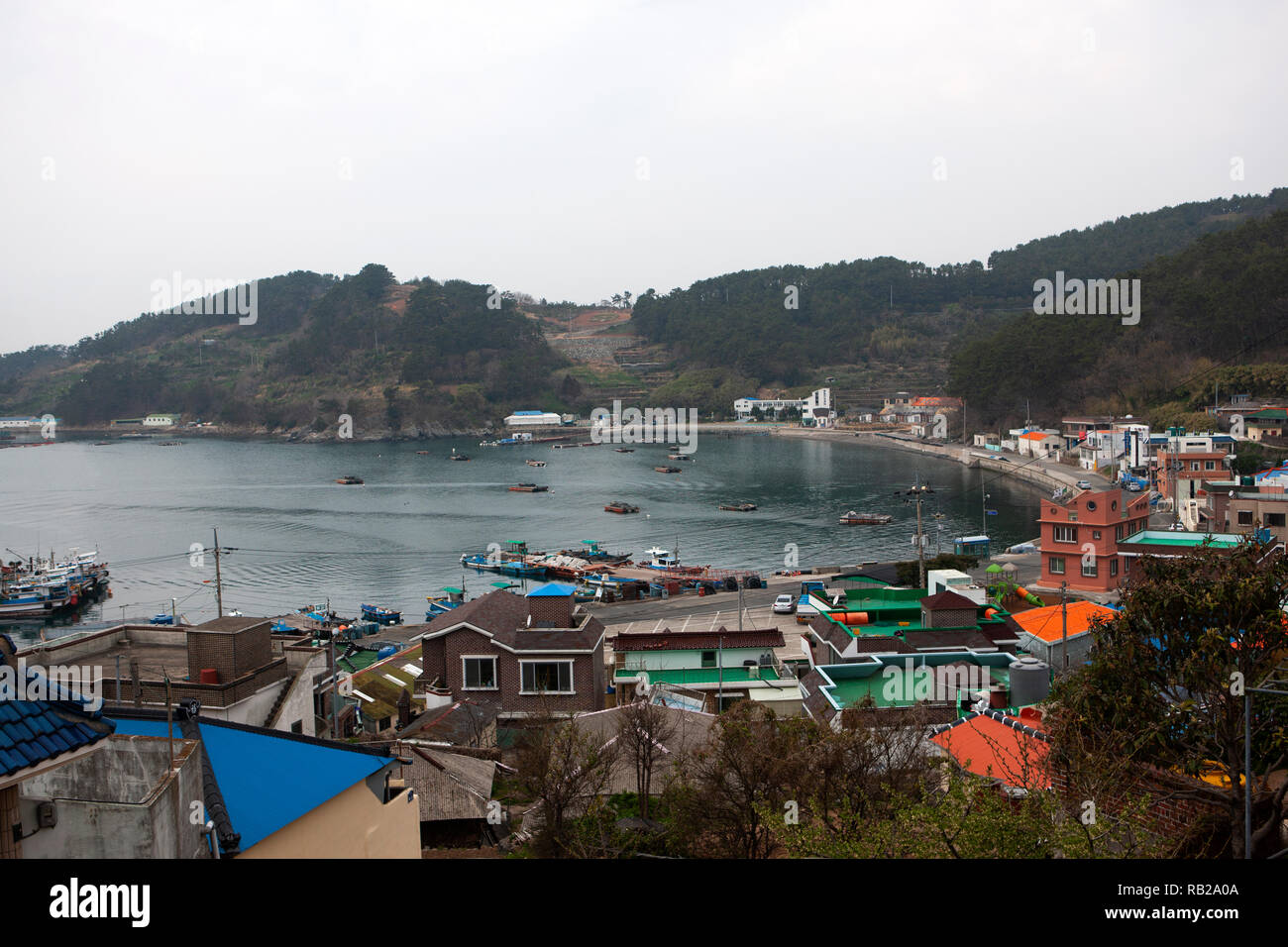 Port in Tongyeong-si, Gyeongsangnam-do, South Korea. Stock Photo