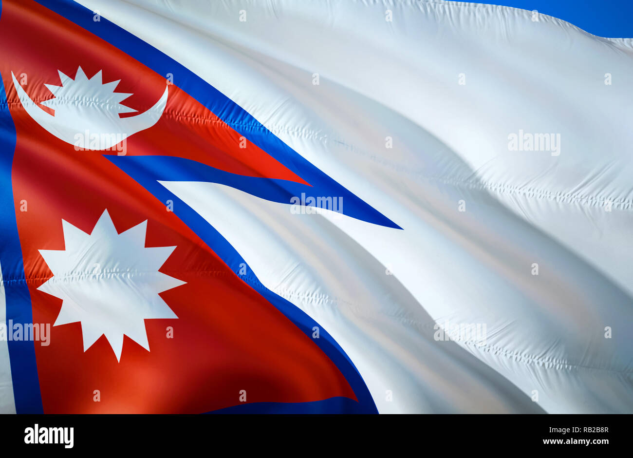 Nepal flag. 3D Waving flag design. The national symbol of Nepal, 3D  rendering. Nepalese National colors. National flag of Nepal for a background.  Nepa Stock Photo - Alamy