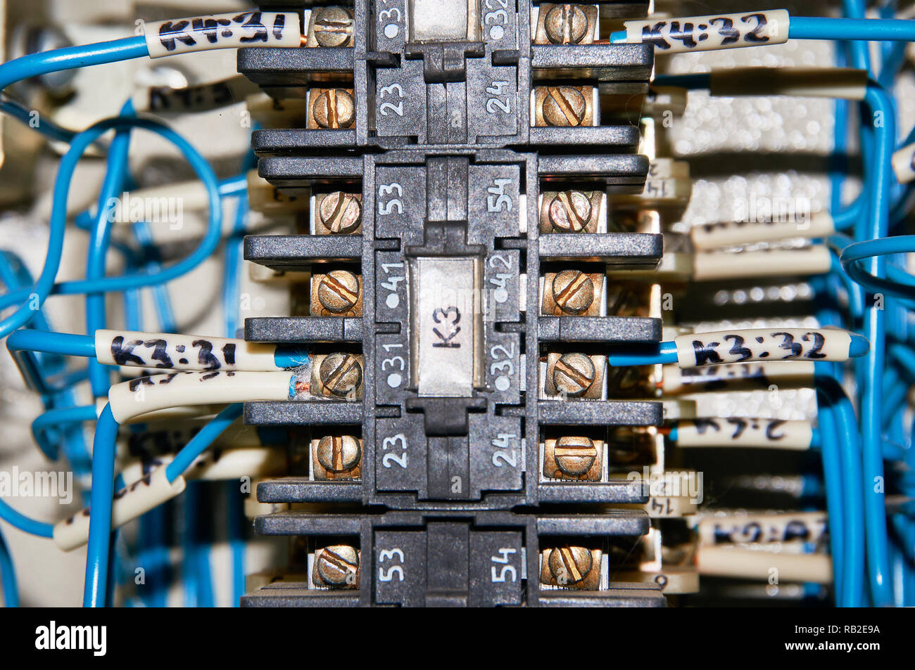 Relay panel relays wires hi-res stock photography and images - Alamy