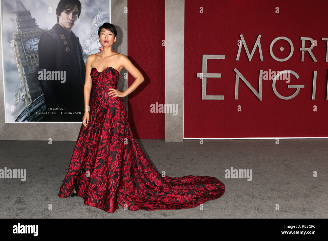 Los Angeles Premiere of 'Mortal Engines' held at the Regency Village Theater in the Westwood neighbourhood of Los Angeles, California.  Featuring: Jihae Kim Where: Los Angeles, Calfornia, United States When: 05 Dec 2018 Credit: Nicky Nelson/WENN.com Stock Photo
