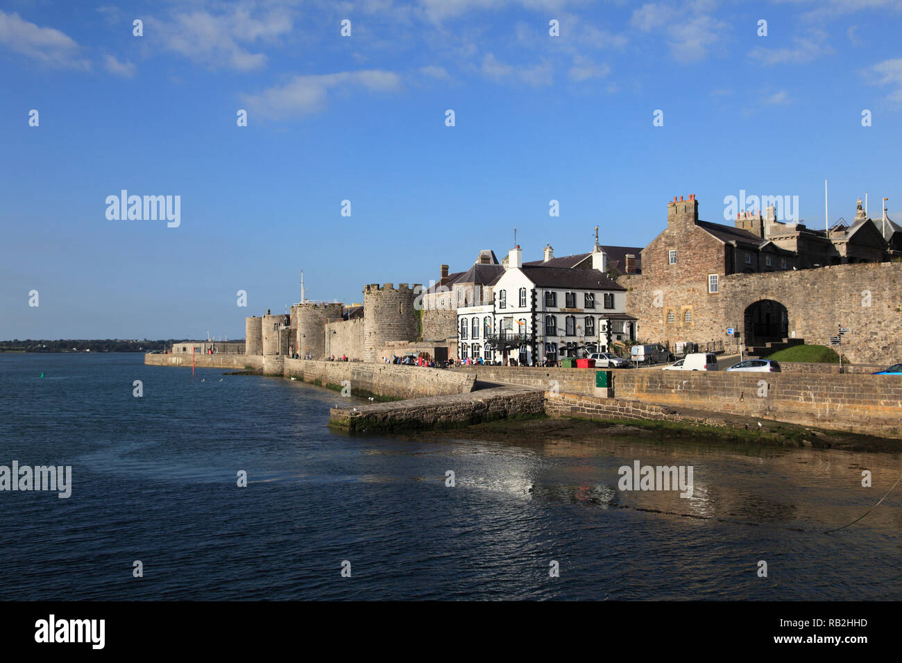 Caernarfon, Medieval Town Walls, Gwynedd, North Wales, Wales, United Kingdom Stock Photo