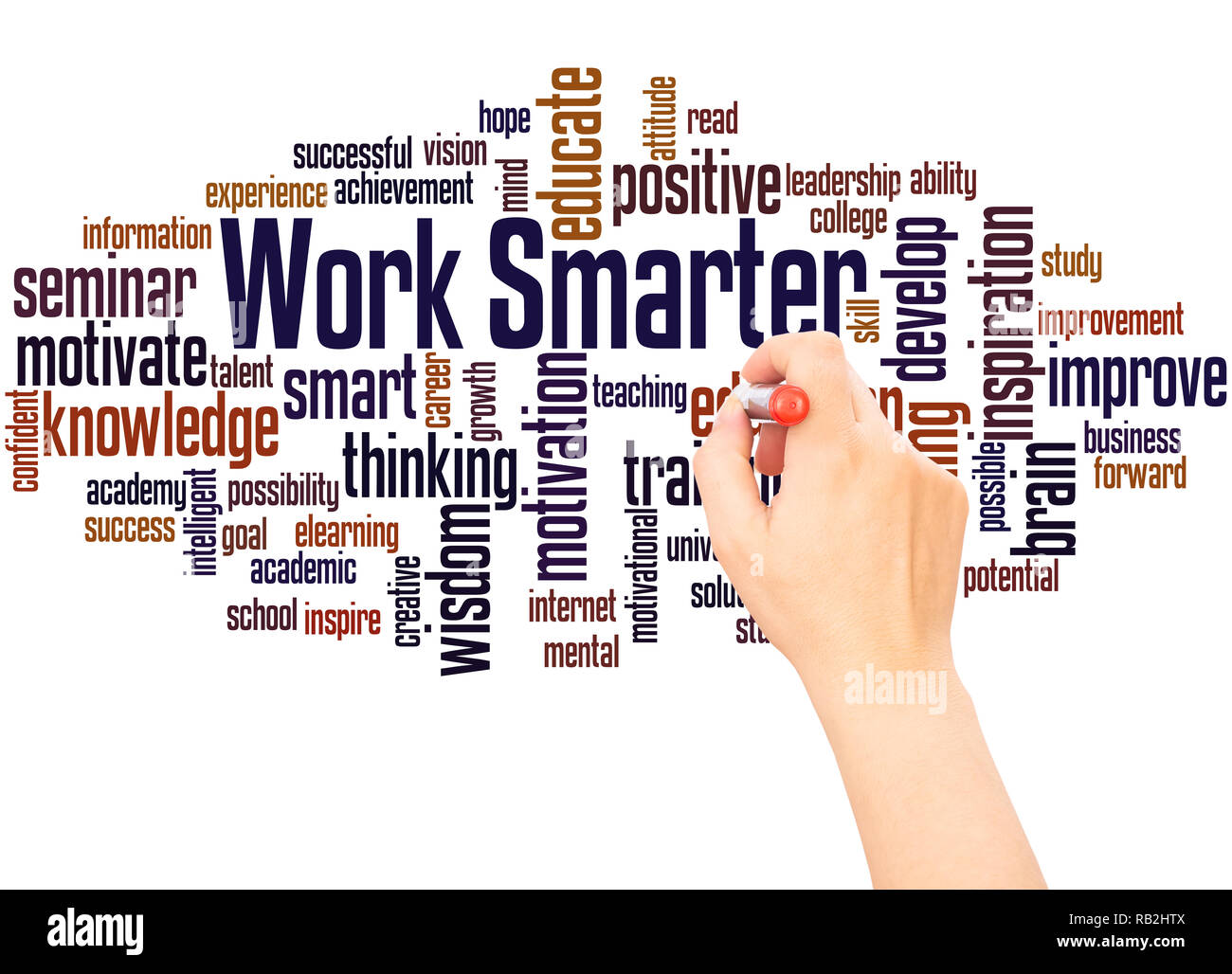 Work Smarter word cloud hand writing concept on white background Stock ...
