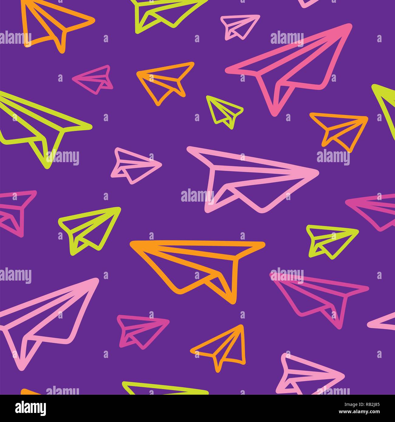 hand drawn paper planes on black background, seamless pattern Stock Vector Image & Art Alamy