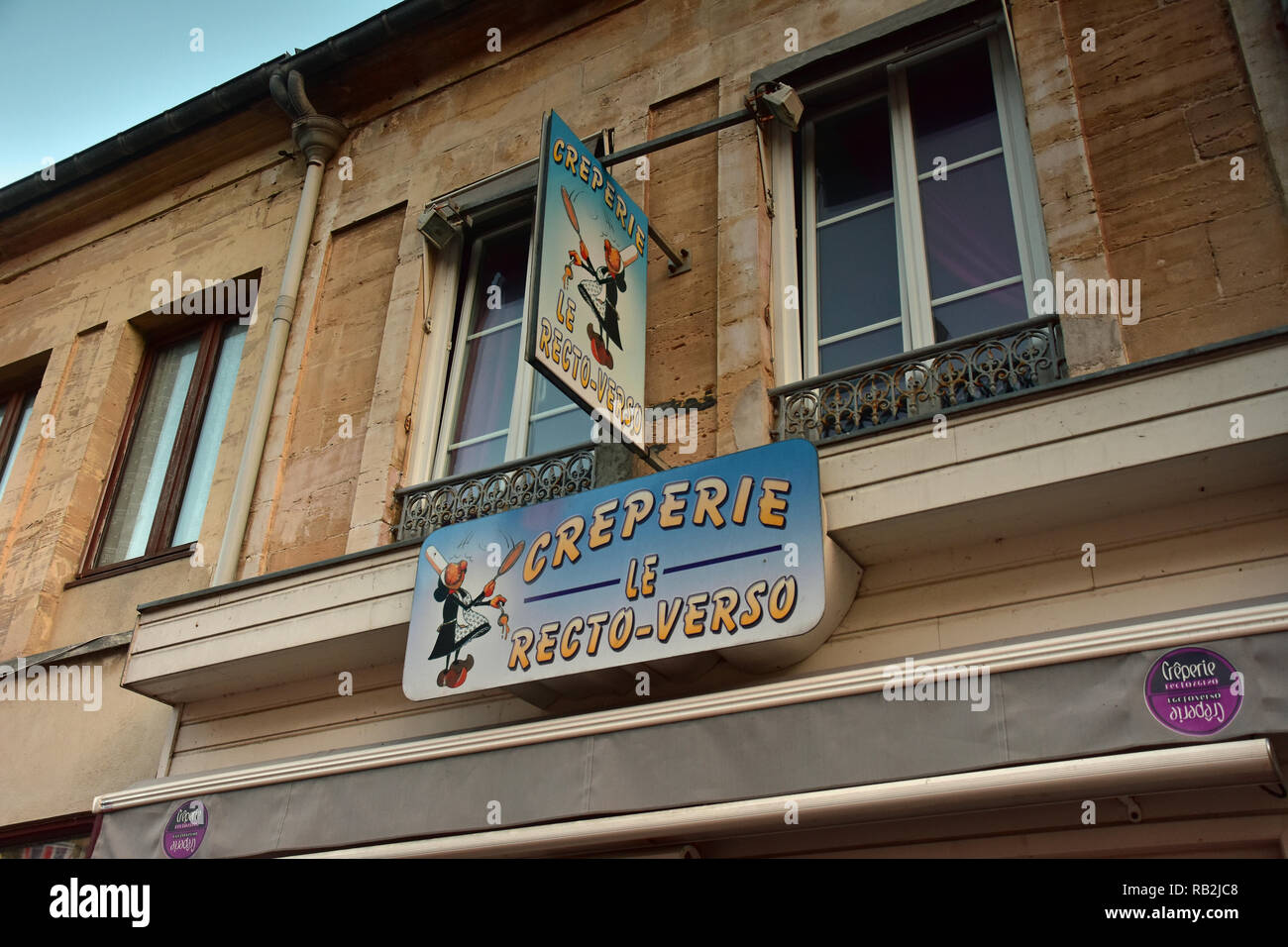 Creperie, Aramanches des Bains, Normandy, France Stock Photo