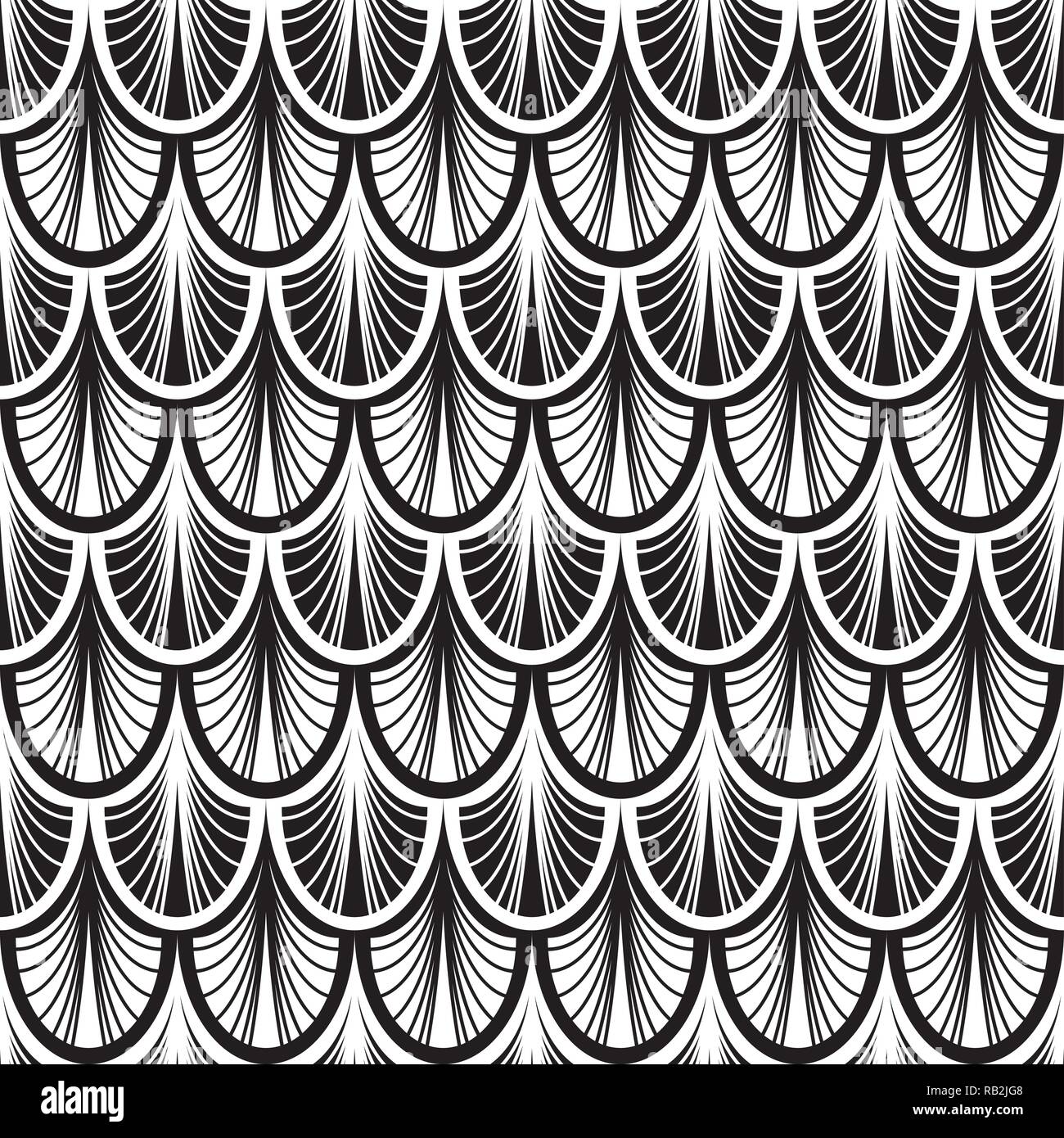 art deco monochrome seamless pattern Stock Vector
