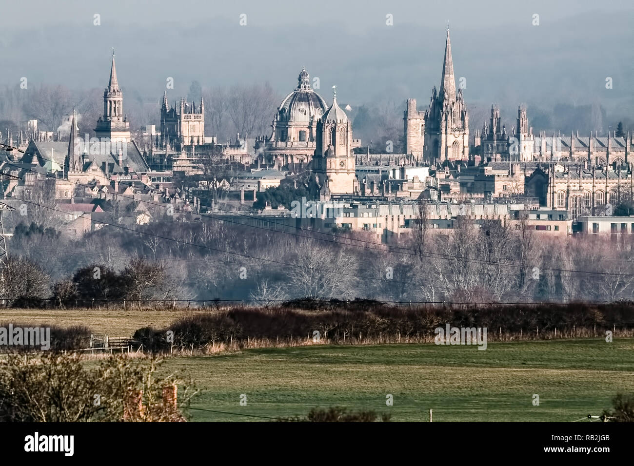 Oxford from Boars Hill. Stock Photo