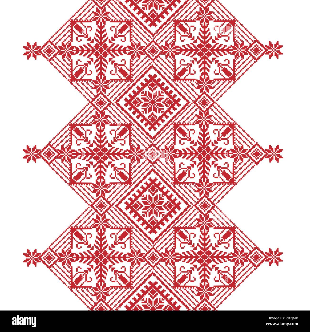 Ethnic Latvian Sign Ornament Seamless Line Pattern. Christmas Decoration Stock Vector