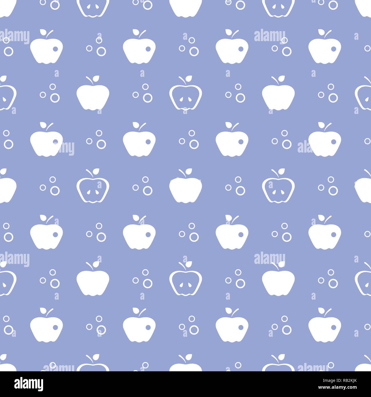 Seamless pattern with apples. Vector illustration with apple and leaf ...