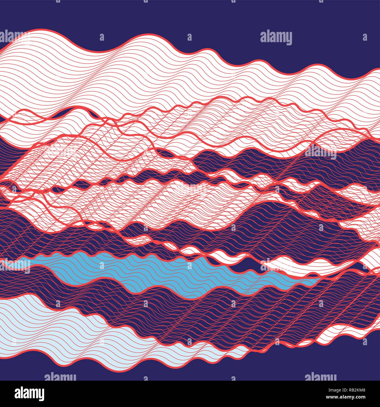 Abstract multicolored background with different color elements and waves Stock Vector