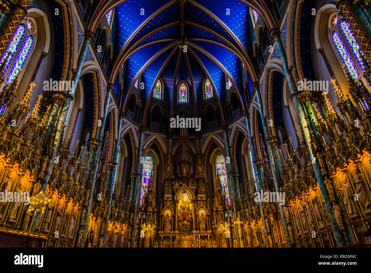 Notre-Dame Cathedral Basilica in Ottawa Ontario Canada Stock Photo