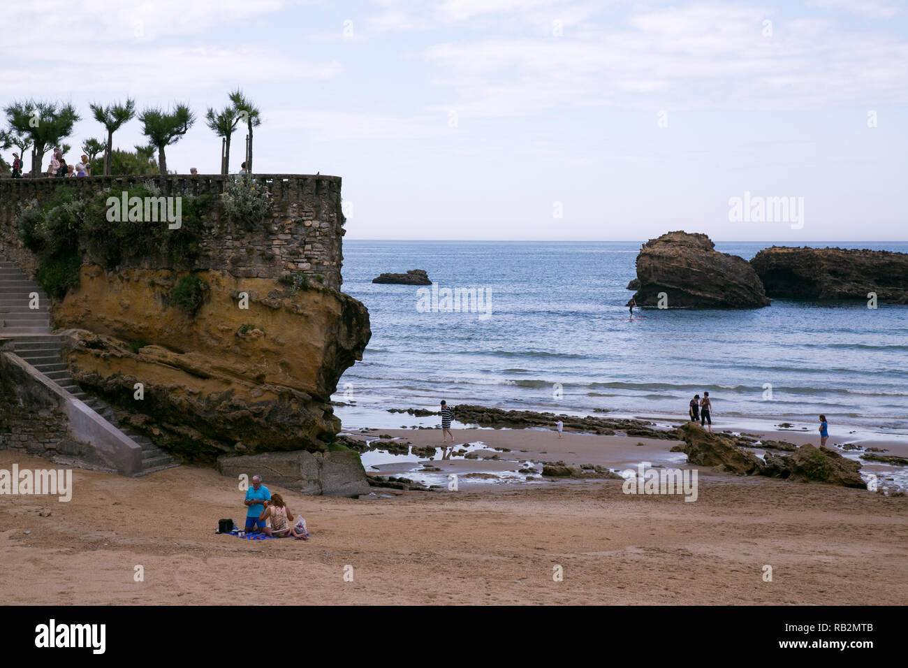 The beach in Biarritz, France. Stock Photo