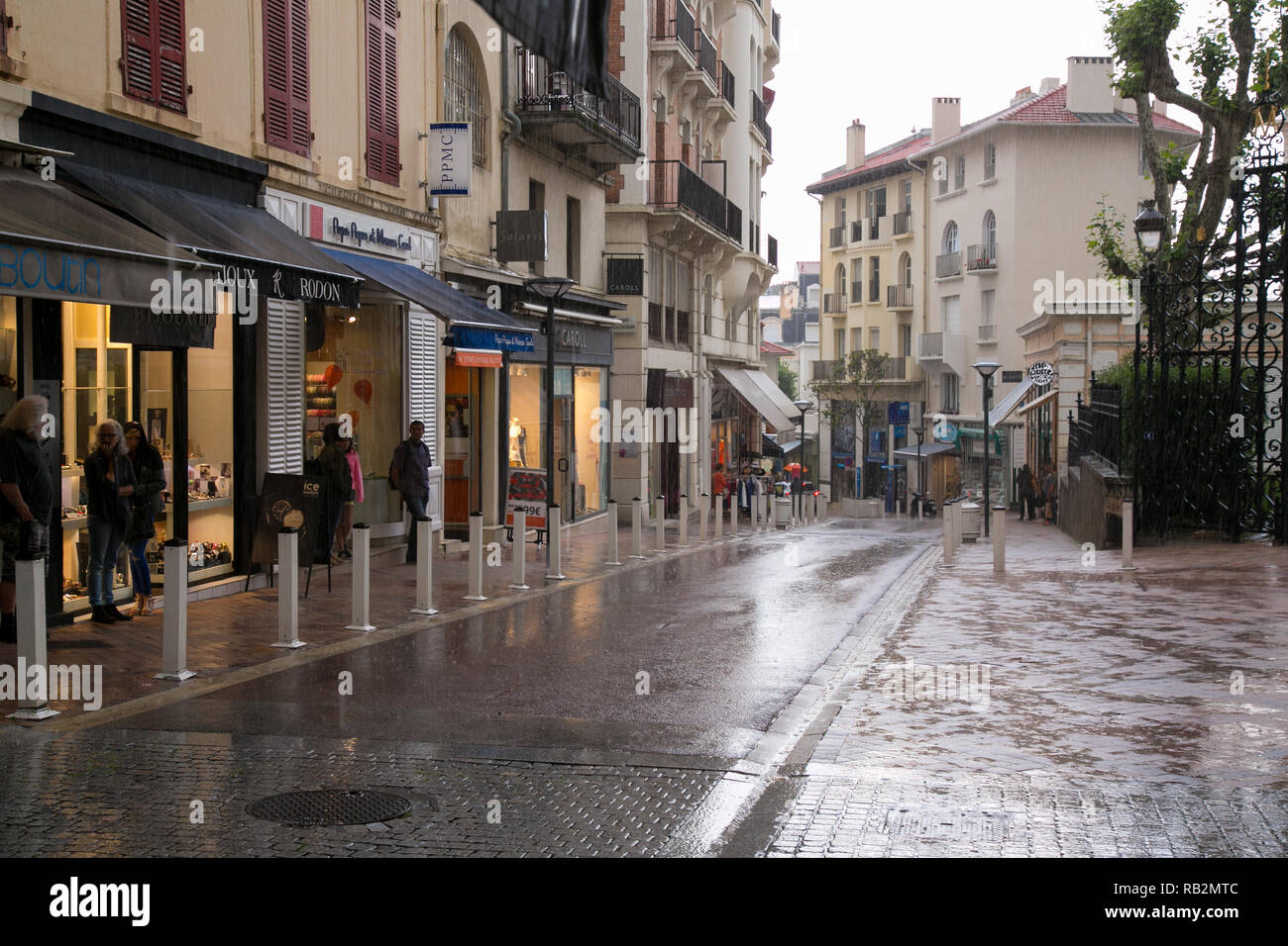Street in Biarritz, France. Stock Photo