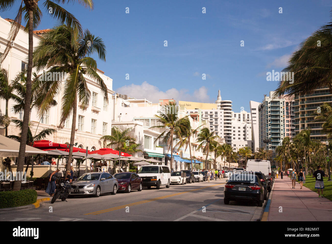 Ocean Drive, Miami Beach, Florida. Stock Photo