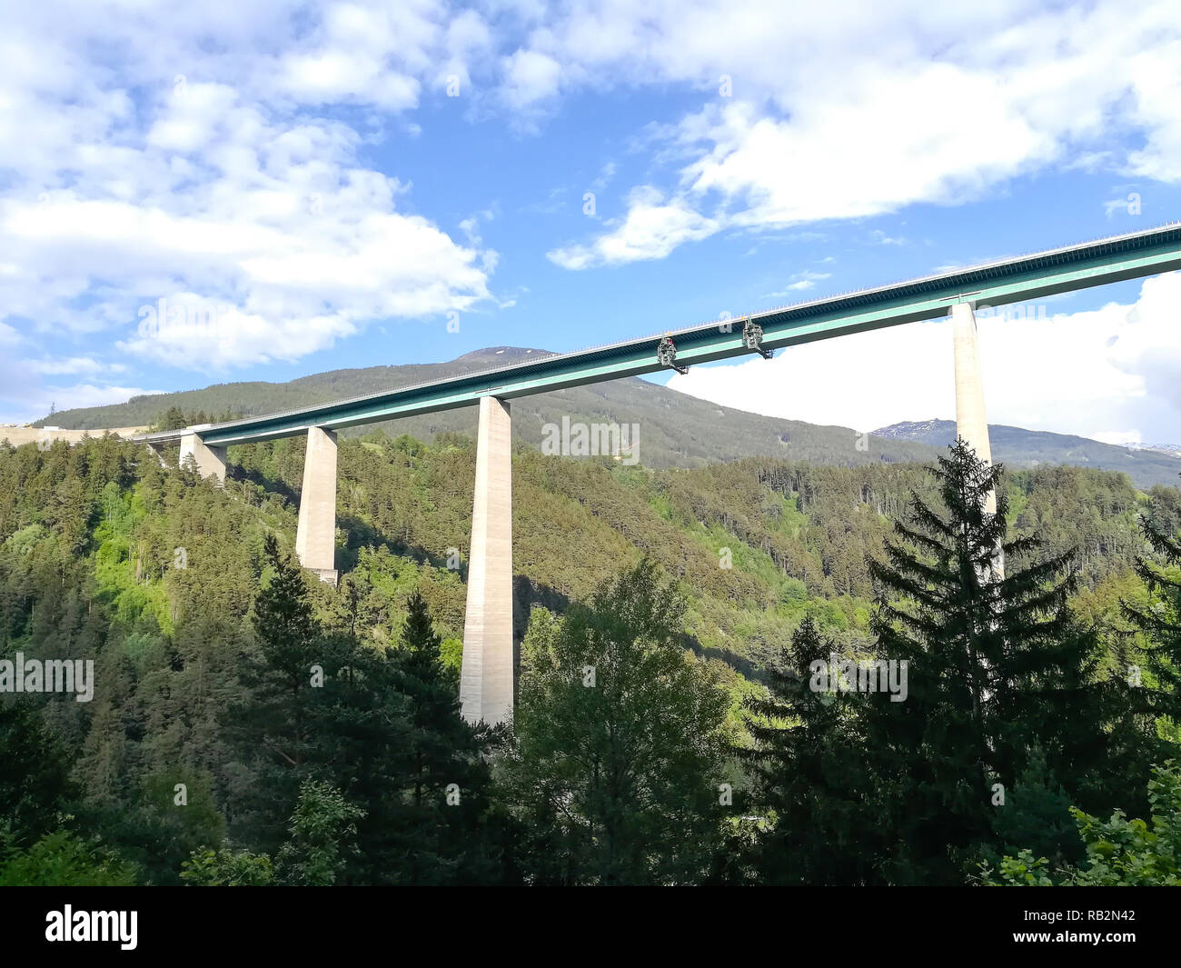 Europa Bridge near Innsbruck. Highest bridge in Europe Stock Photo