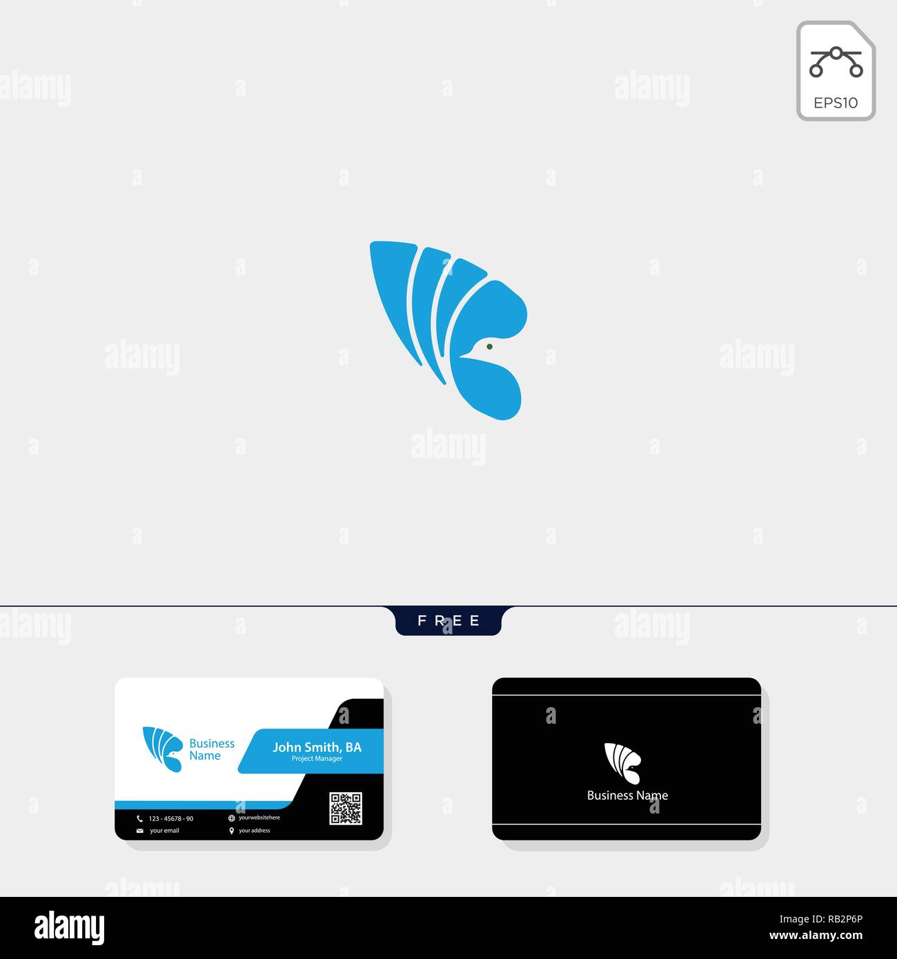 flying bird logo template vector illustration, free business card ...