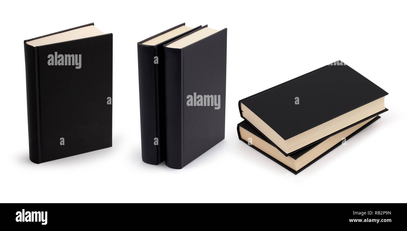 black book blank cover set - clipping path Stock Photo