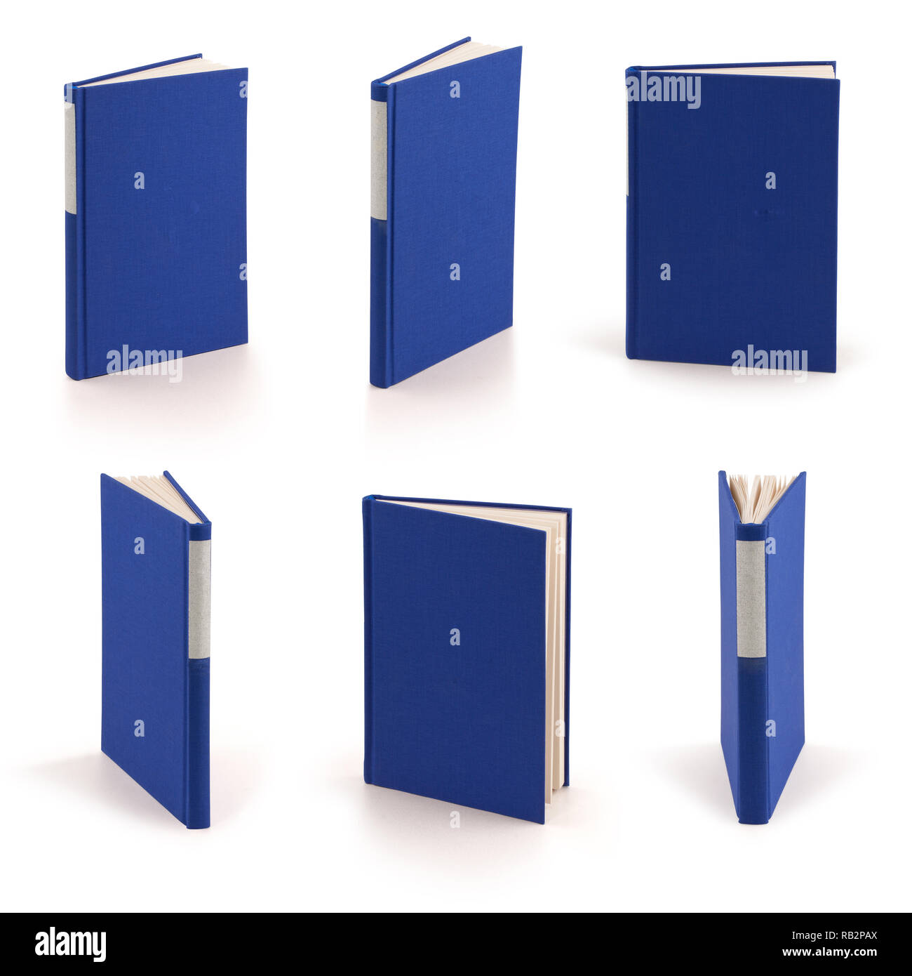 blank blue books cover with clipping path Stock Photo