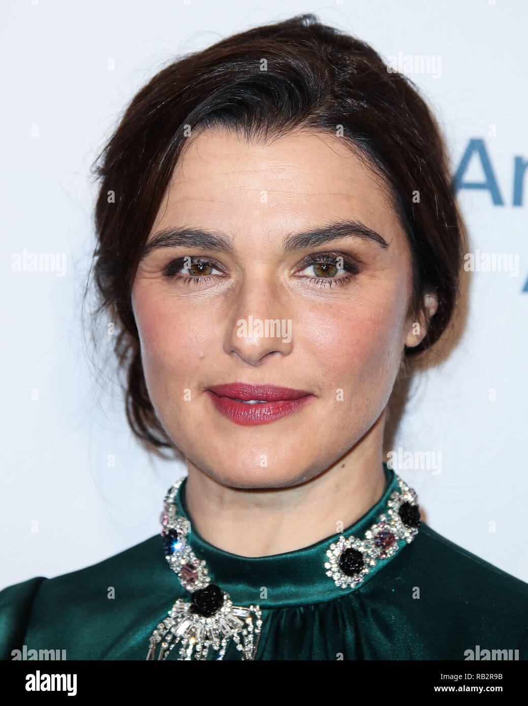 California, USA. 5th Jan 2019. Actress Rachel Weisz wearing a Prada dress and Charlotte Olympia heels arrives at the BAFTA (British Academy of Film and Television Arts) Los Angeles Tea Party 2019 held at the Four Seasons Hotel Los Angeles at Beverly Hills on January 5, 2019 in Beverly Hills, Los Angeles, California, United States. (Photo by Xavier Collin/Image Press Agency) Credit: Image Press Agency/Alamy Live News Stock Photo