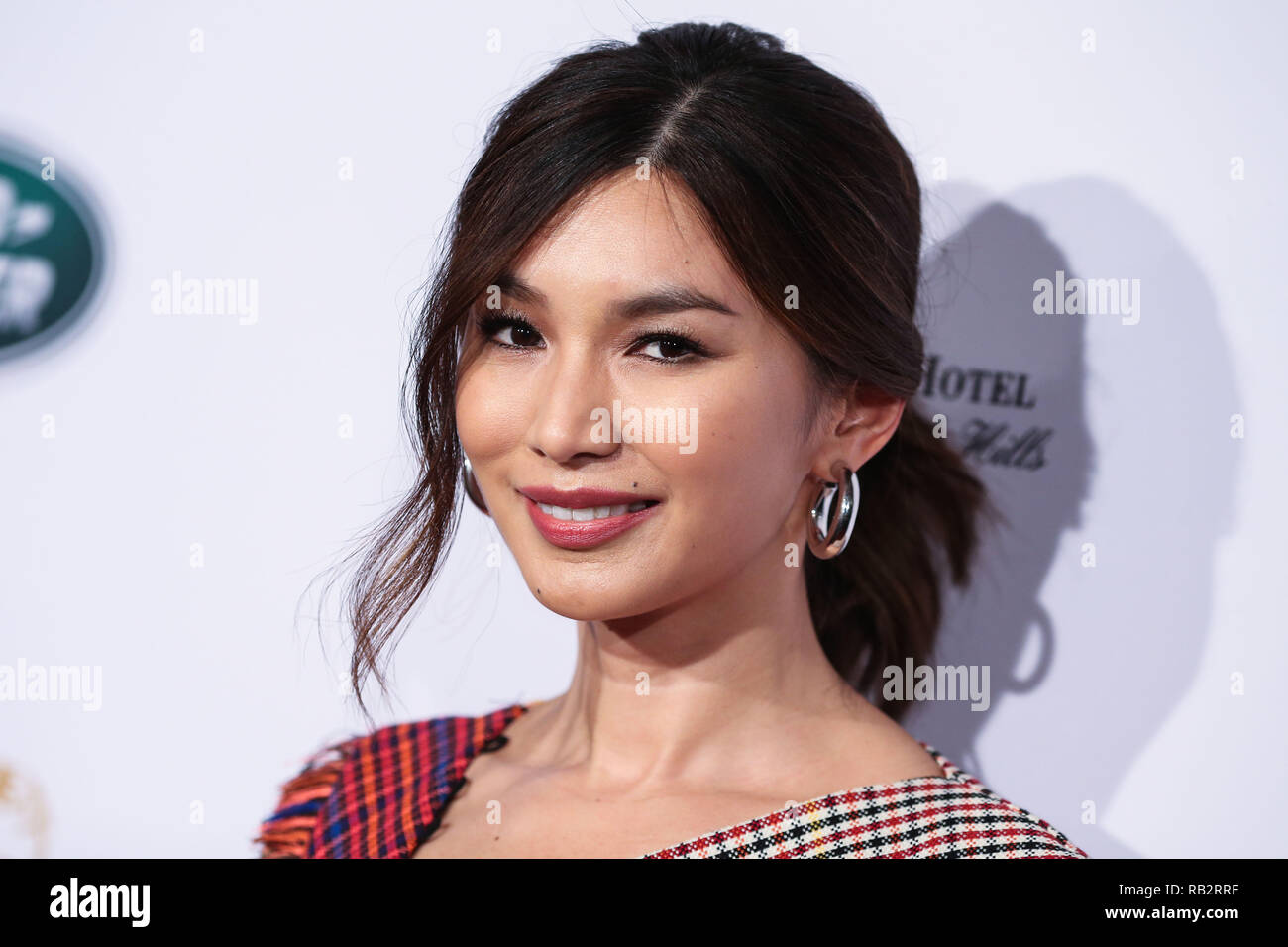 California, USA. 5th Jan 2019. Actress Gemma Chan wearing Jennifer Fisher jewelry arrives at the BAFTA (British Academy of Film and Television Arts) Los Angeles Tea Party 2019 held at the Four Seasons Hotel Los Angeles at Beverly Hills on January 5, 2019 in Beverly Hills, Los Angeles, California, United States. (Photo by Xavier Collin/Image Press Agency) Credit: Image Press Agency/Alamy Live News Stock Photo