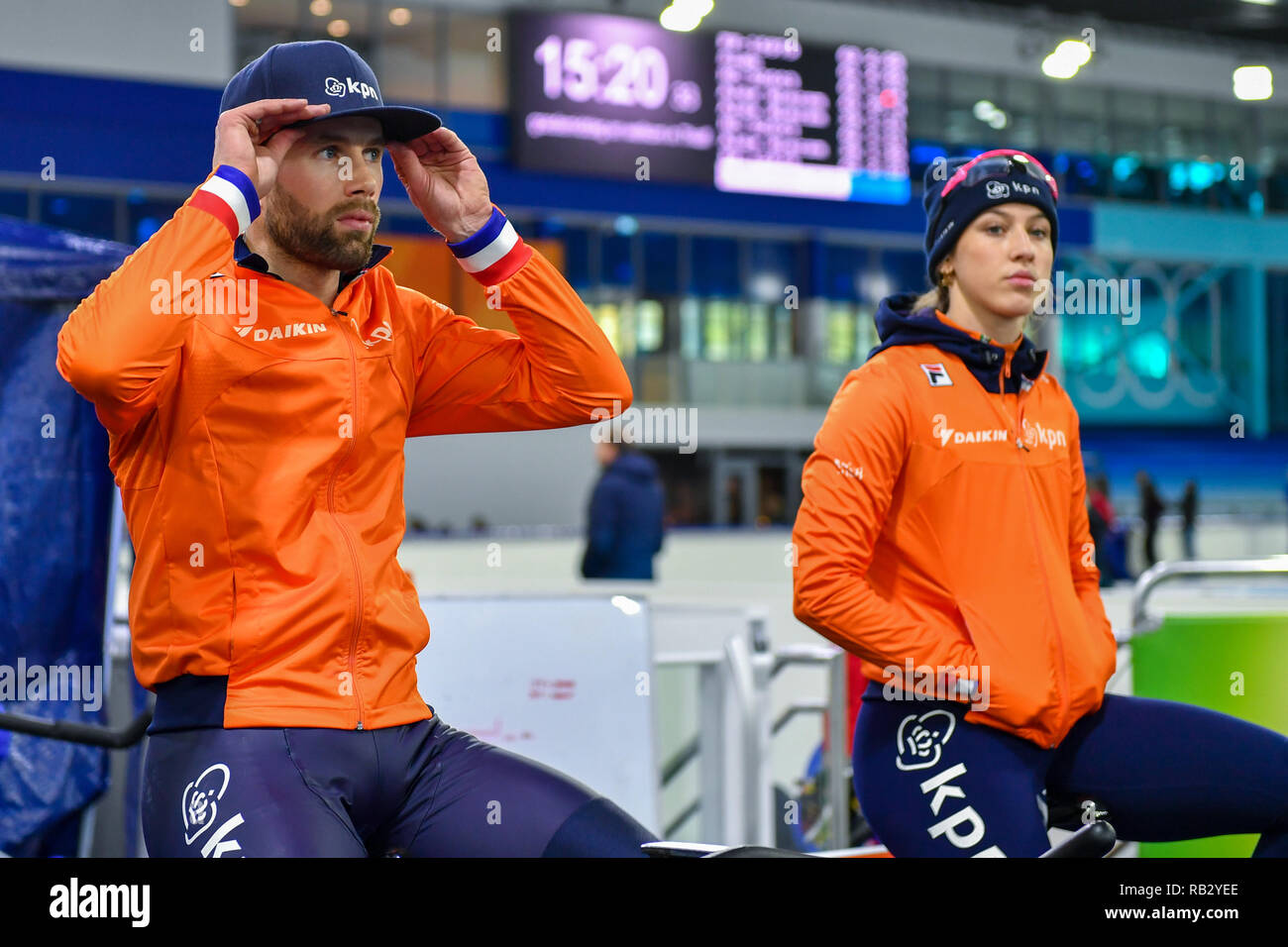 Heerenveen, The Netherlands. 06th Jan, 2019. Shorttrack Dutch National