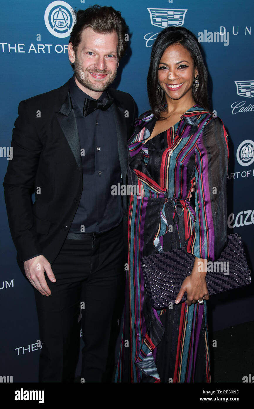 LOS ANGELES, USA - JANUARY 05: Jared Lehr and Cisely Saldana arrive at