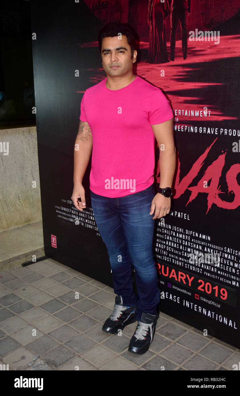 Mumbai, India . 05th Jan, 2019. Actor Sachiin Joshi seen during the  upcoming trailer launch of the film Amavas in Mumbai. Credit: SOPA Images  Limited/Alamy Live News Stock Photo - Alamy