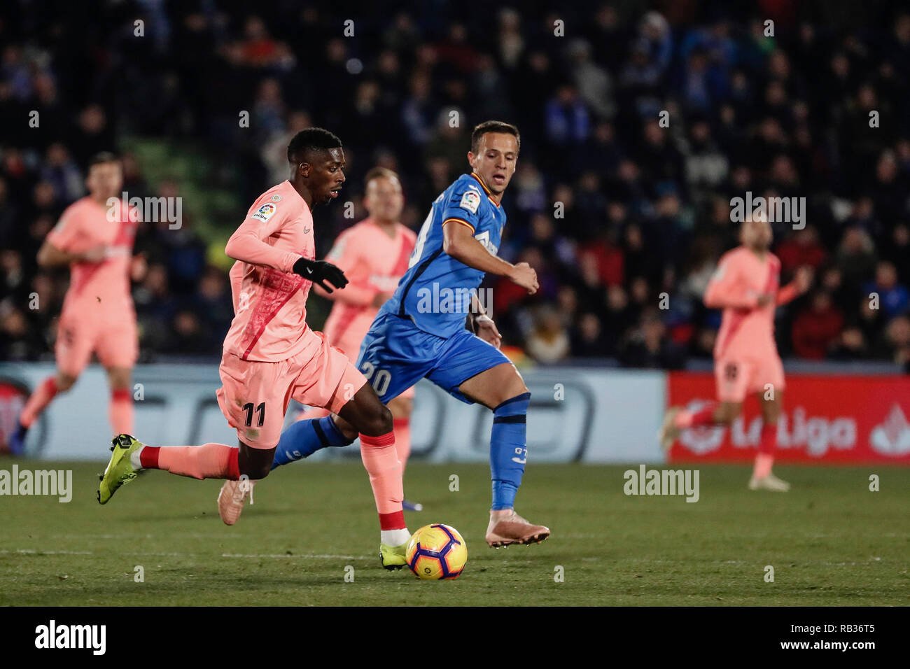 Ousmane Dembele of FC Barcelona in action during the UEFA Europa League match between FC Barcelona and SSC Napoli at Camp Nou in Barcelona Spain Stock Photo Alamy