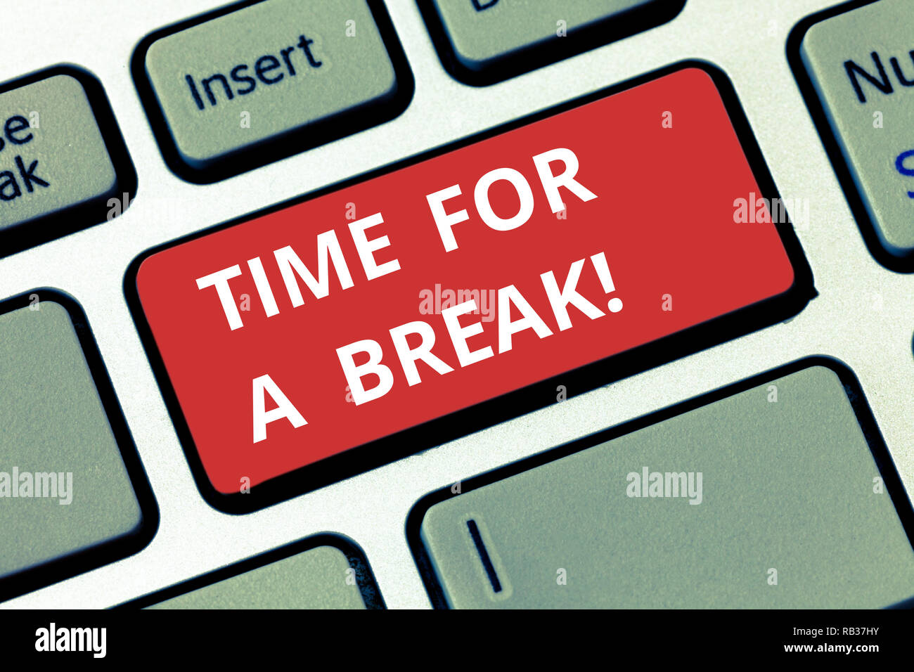 Text sign showing Time For A Break. Conceptual photo Making a pause ...