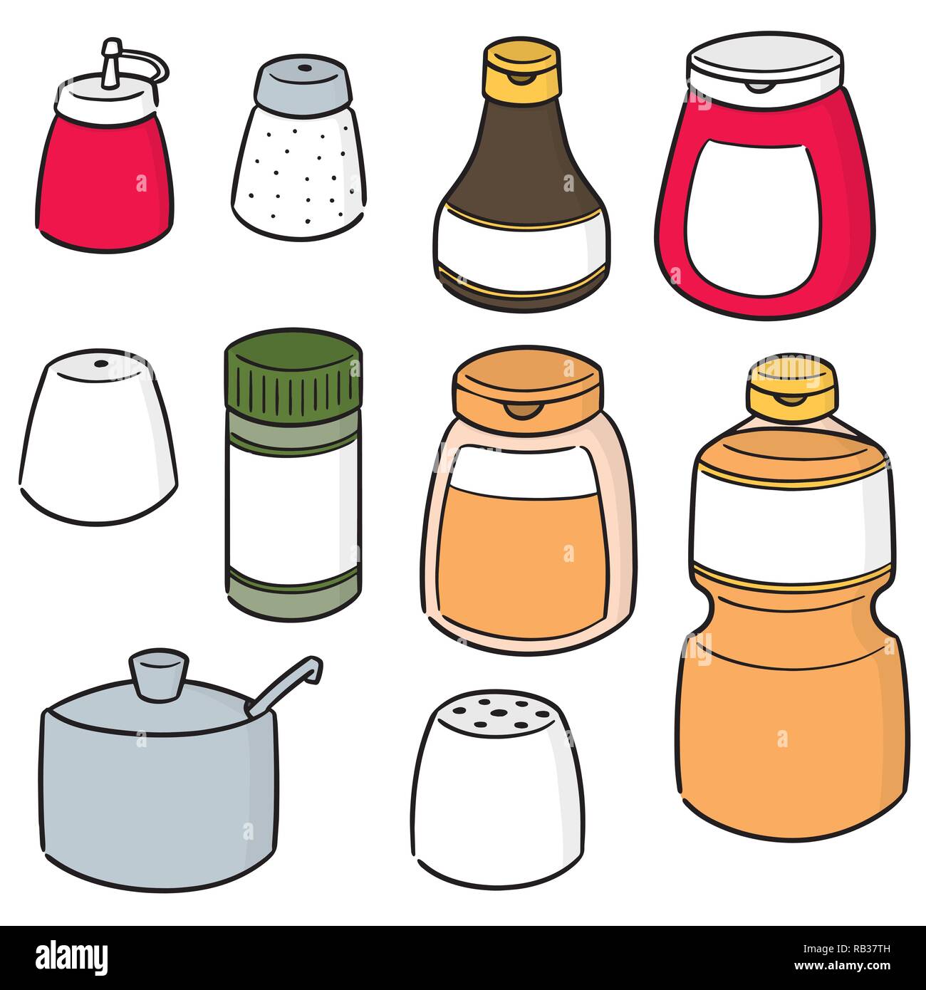 vector set of condiment bottles Stock Vector Image & Art Alamy