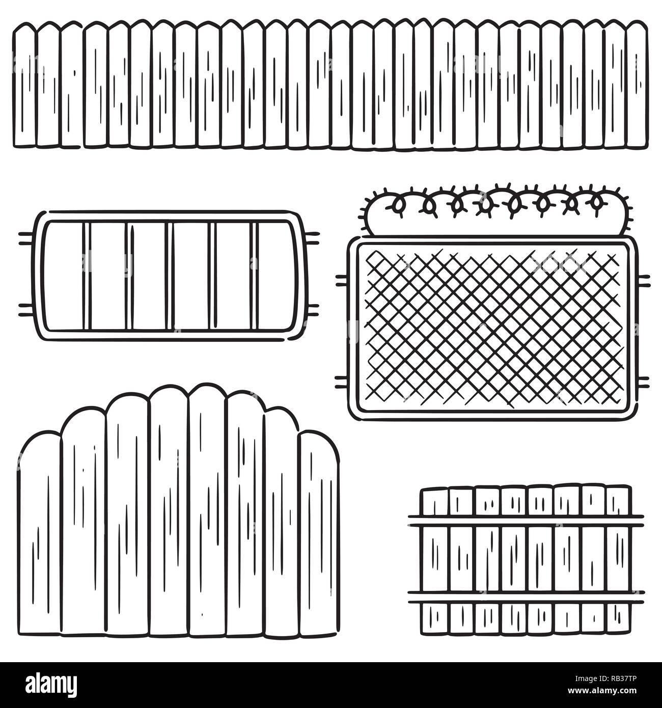 vector set of fence Stock Vector Image & Art - Alamy