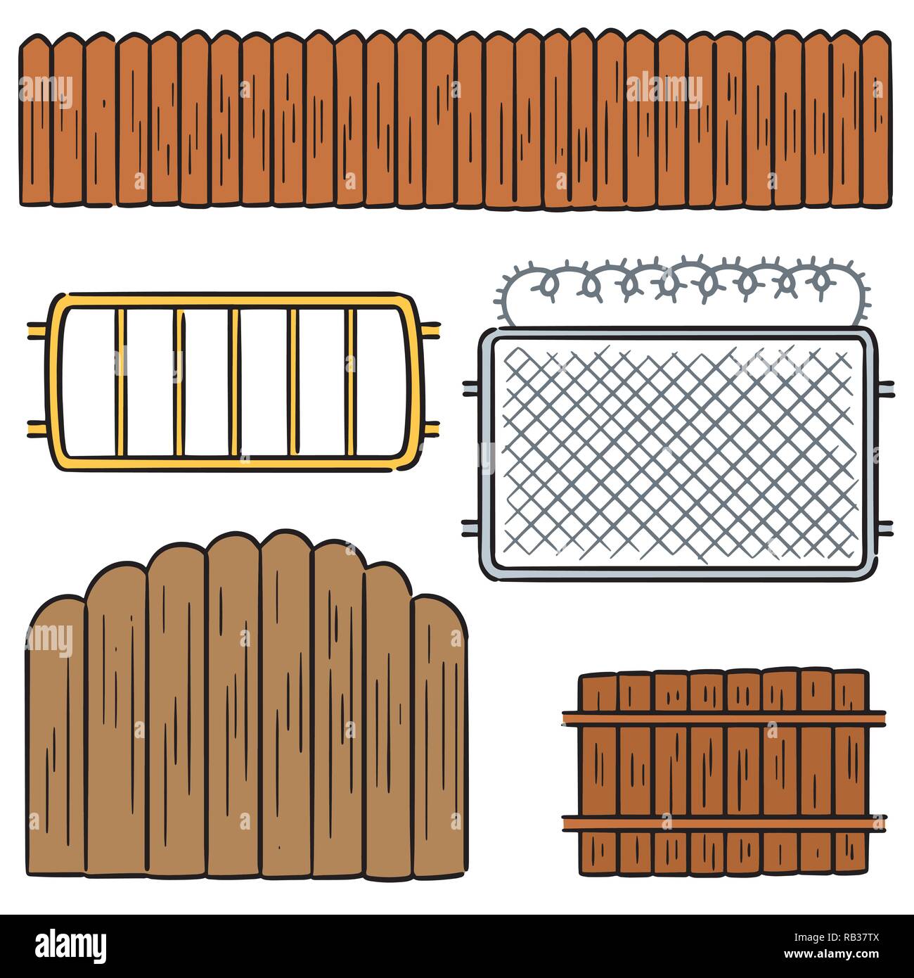 vector set of fence Stock Vector Image & Art Alamy