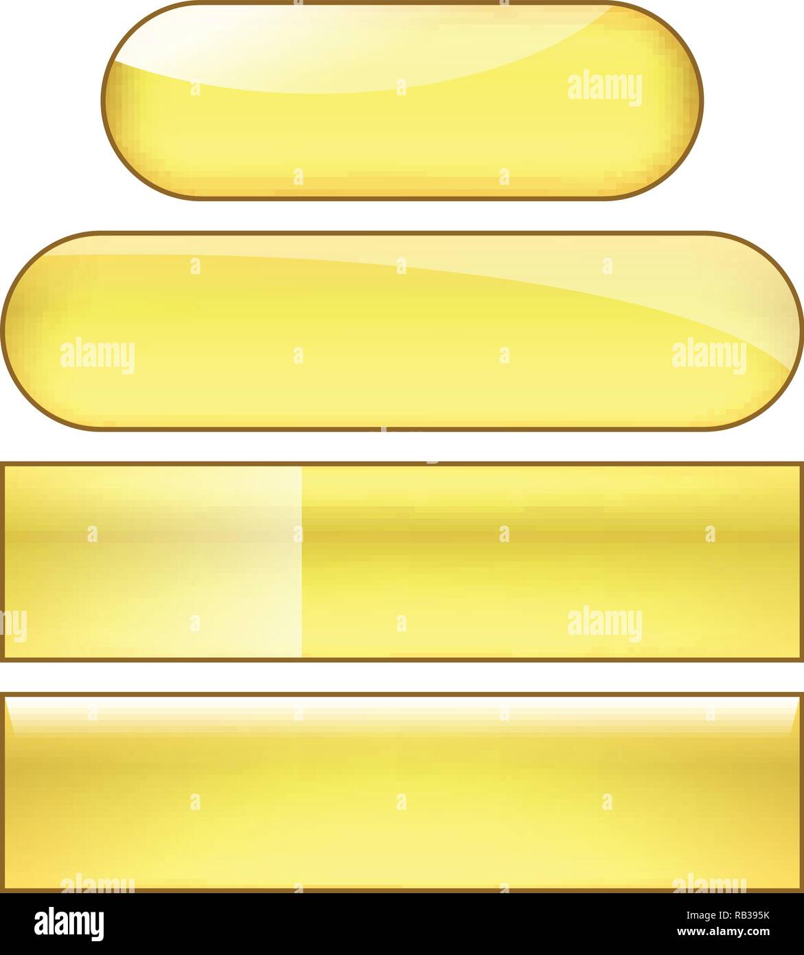 vector bright glossy web buttons set - golden Stock Vector Image & Art ...