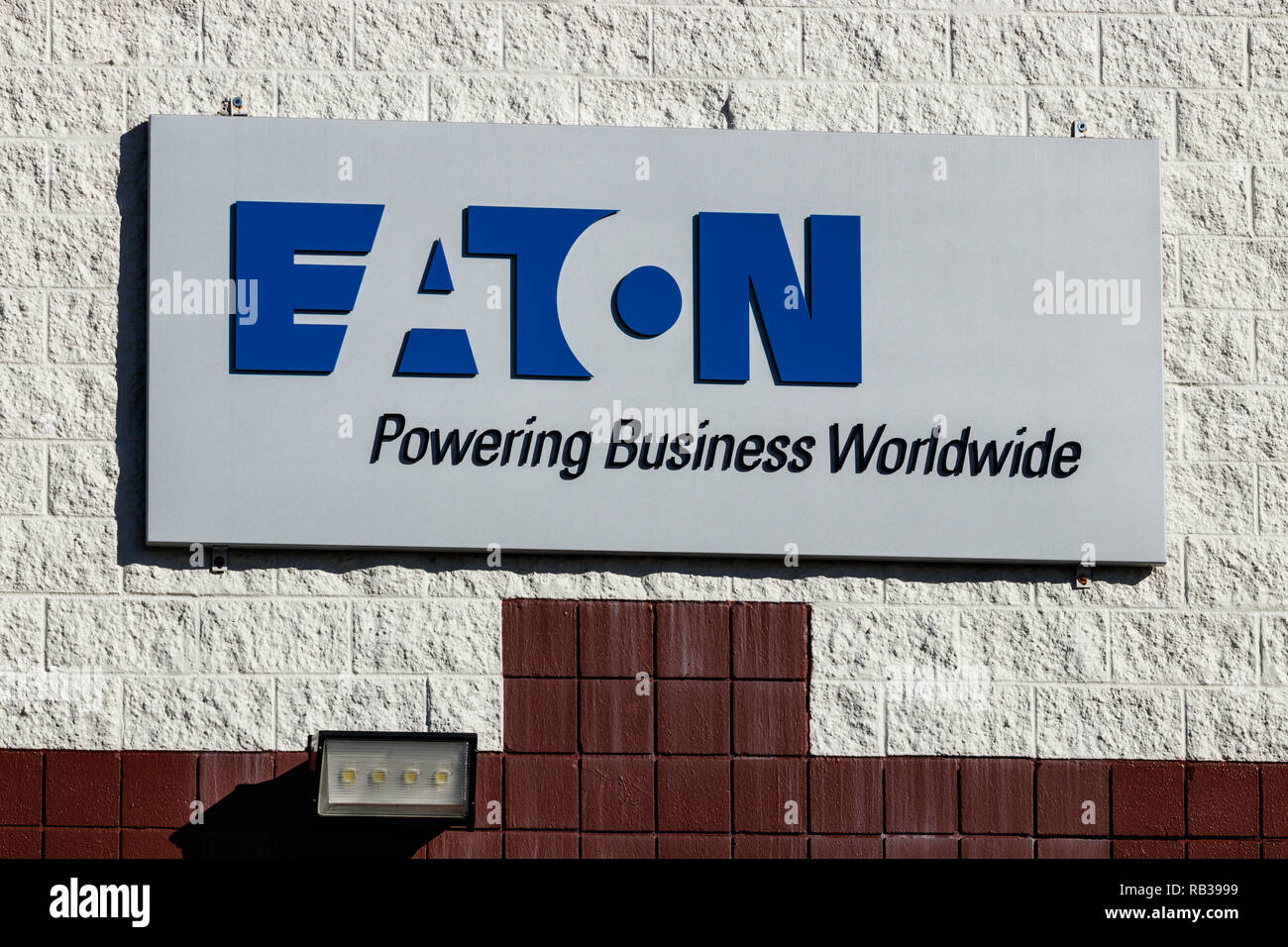 Indianapolis - Circa January 2019: Eaton Logistics Center. Eaton Corporation is a multinational power management company based in Ireland I Stock Photo