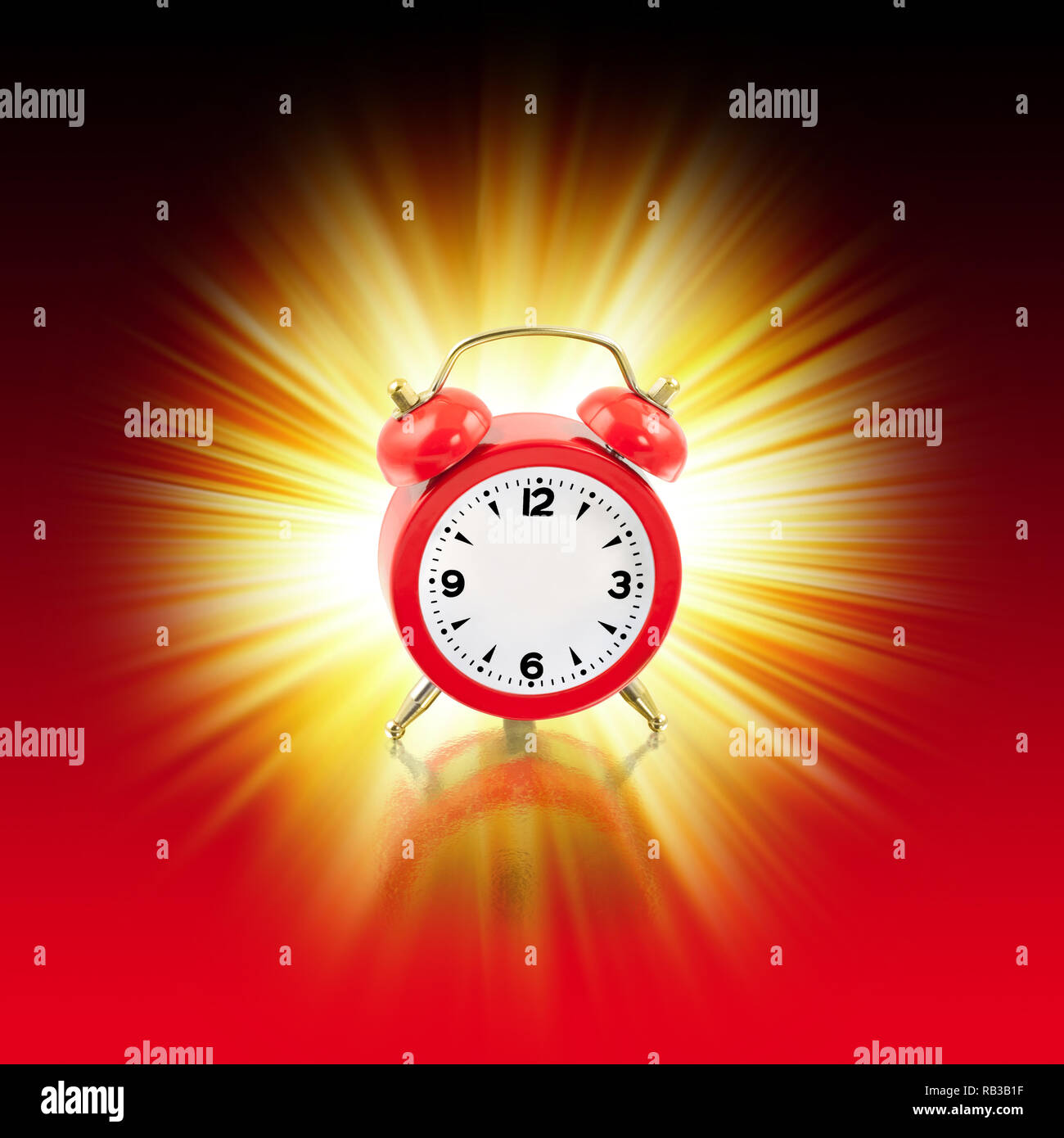 time explosion with red clock - clipping path Stock Photo