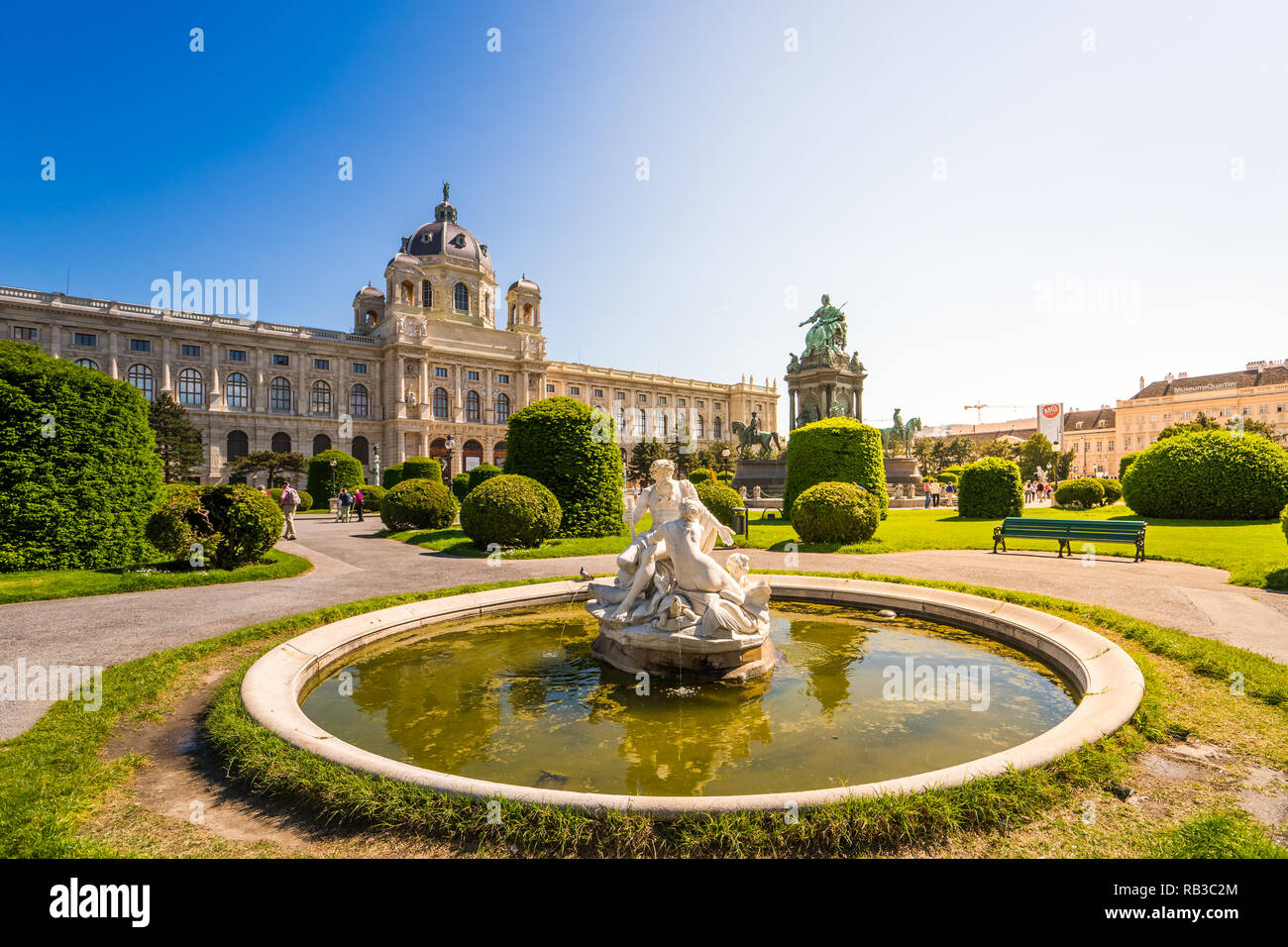 Maria Theresia Square, Vienna, Austria Stock Photo