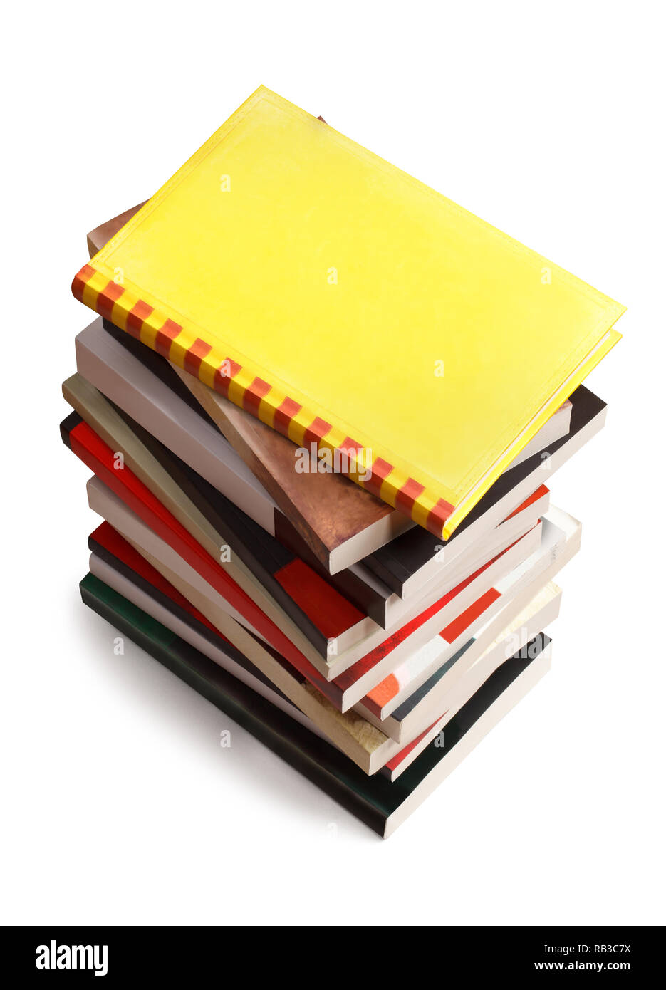 pile of colorfull books - clipping path Stock Photo