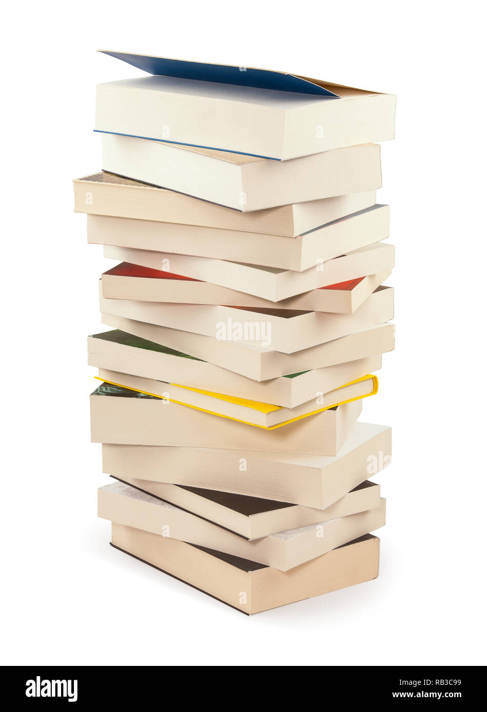 pile of novel books - clipping path for maximum size Stock Photo