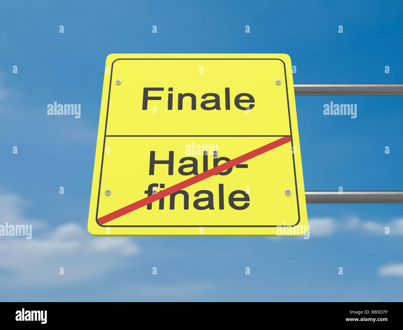 Sport News Concept Road Sign Halbfinale und Finale, Meaning Semifinal