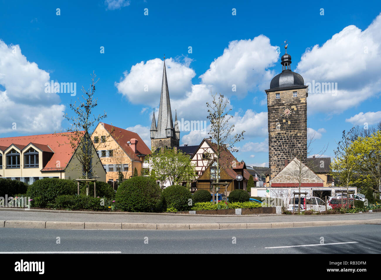 Upper gate tower in Lichtenfels Stock Photo