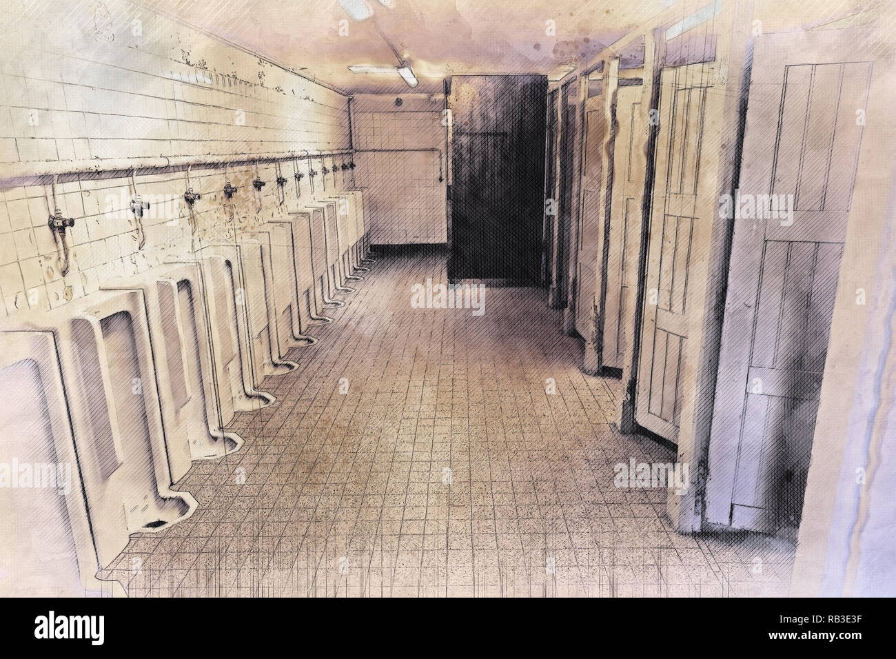 Men's public toilets, toilet for gentlemen detail, physical needs Stock Photo Alamy