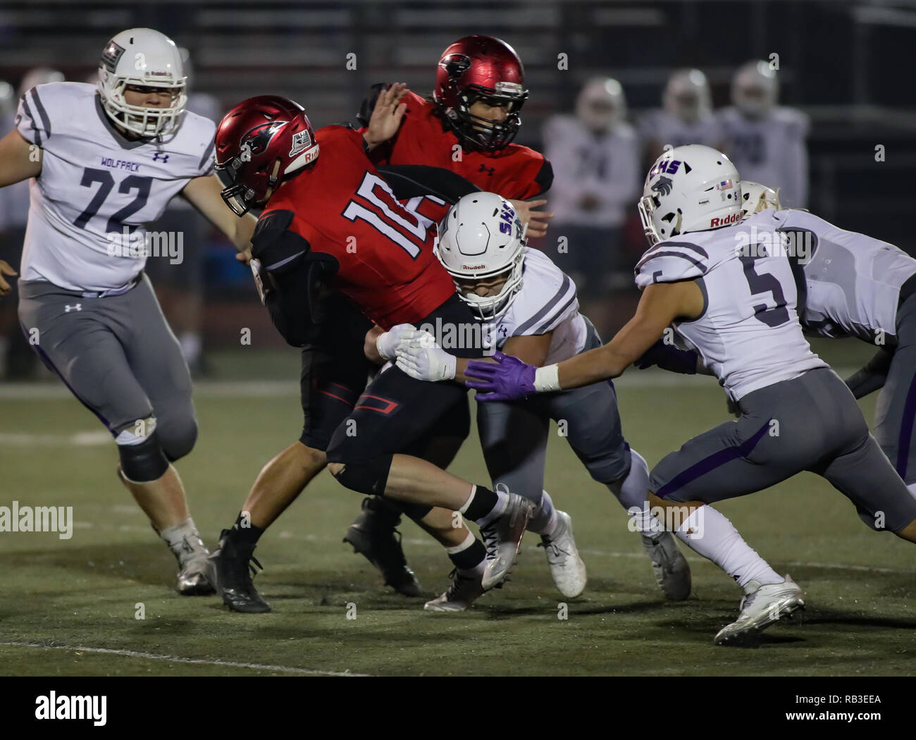 Football action with Shasta vs. Foothill High School in Palo Cedro ...