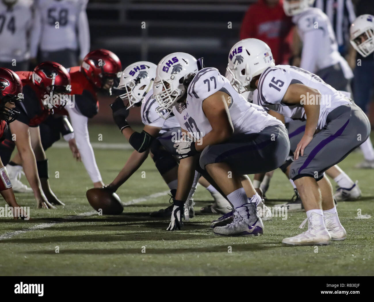 Football action with Shasta vs. Foothill High School in Palo Cedro ...