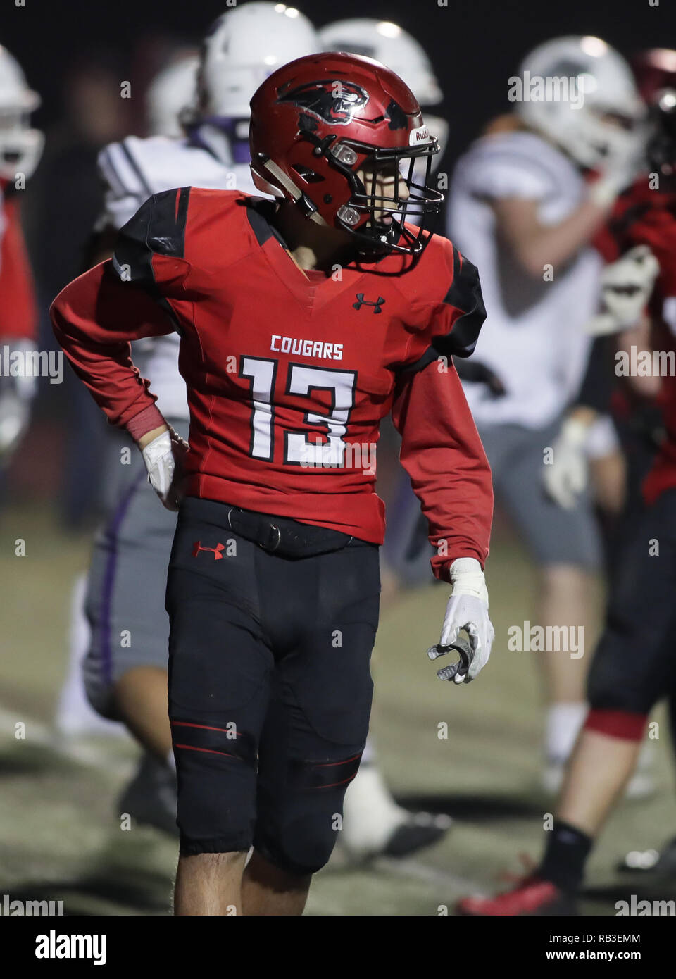 Football action with Shasta vs. Foothill High School in Palo Cedro