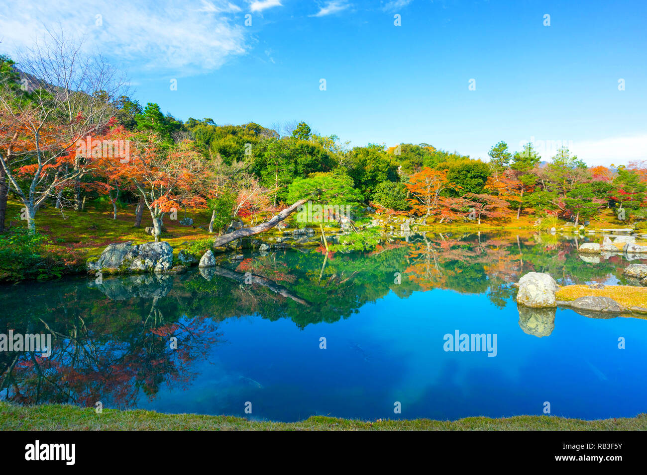 Sogen Pond Garden in Tenryuji Temple.Tenryuji Temple located in Kyoto's ...